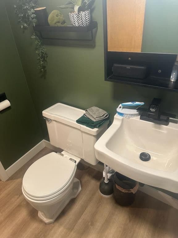 Basement flooding — bathroom repair — after